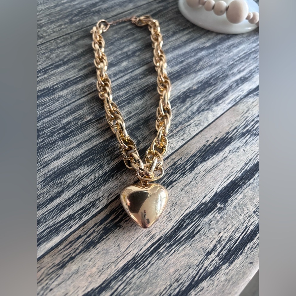 Gold Heart Fashion Pendant Necklace